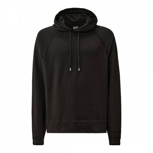 Black Drawstring Cotton Hoodie - C.P. Company - Modalova