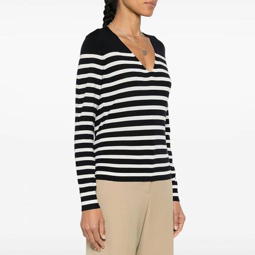 Stripe V-Neck Wool Blend Jumper - Theory - Modalova