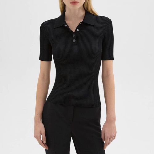 Black Knit Polo Shirt - Theory - Modalova