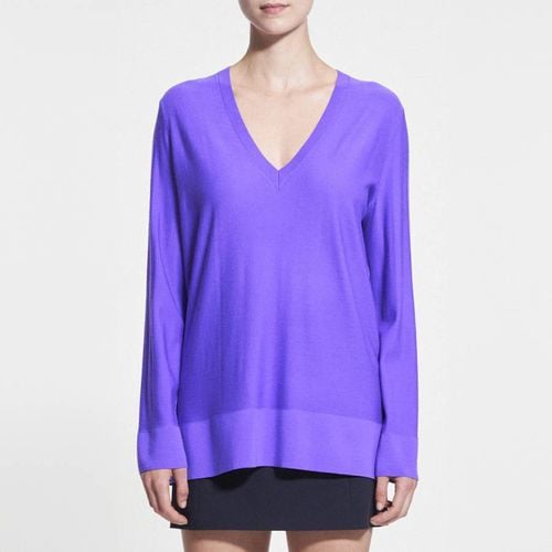 Purple V-Neck Wool Blend Jumper - Theory - Modalova