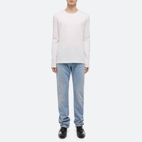 White Long Sleeve Cotton T-Shirt - HELMUT LANG - Modalova