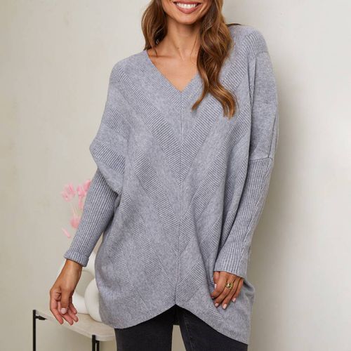 Cashmere Blend Oversized V-Neck Jumper - SOFT CASHMERE - Modalova