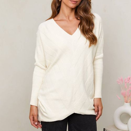 Cashmere Blend Oversized V-Neck Jumper - SOFT CASHMERE - Modalova