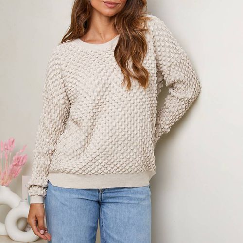 Cashmere Blend Textured Jumper - SOFT CASHMERE - Modalova