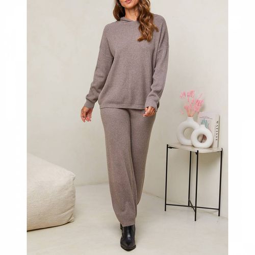 Taupe Cashmere Blend Hoodie and Leg Set - SOFT CASHMERE - Modalova