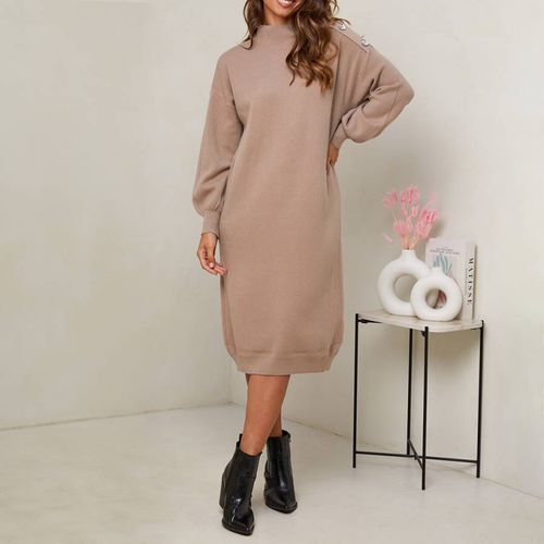 Camel Cashmere Blend Knit Midi Dress - SOFT CASHMERE - Modalova