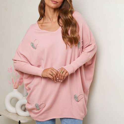 Cashmere Blend Oversized Embellished Jumper - SOFT CASHMERE - Modalova