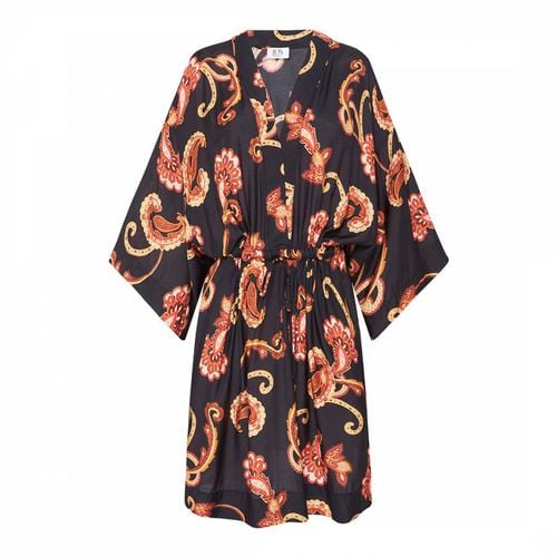 Black Silk Road Wide Sleeve Kaftan - Jets - Modalova