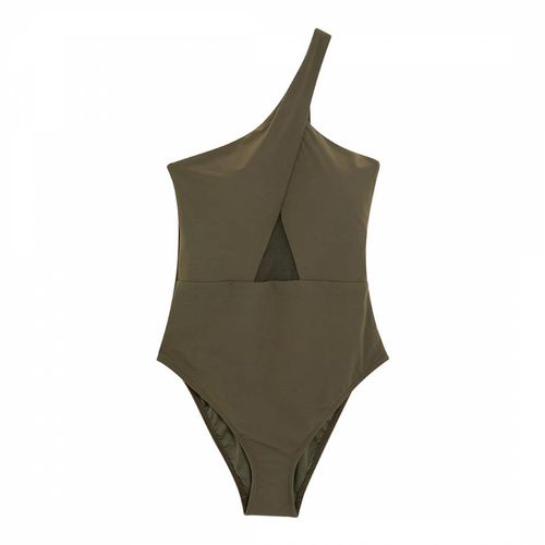 Khaki Conspire One Shoulder Swimsuit - Jets - Modalova