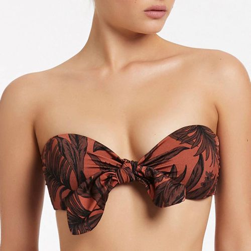 Orange Desert Palm Knot Tie Bikini Top - Jets - Modalova