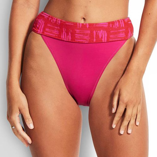 Red Banded High Rise Bikini Bottom - Seafolly - Modalova