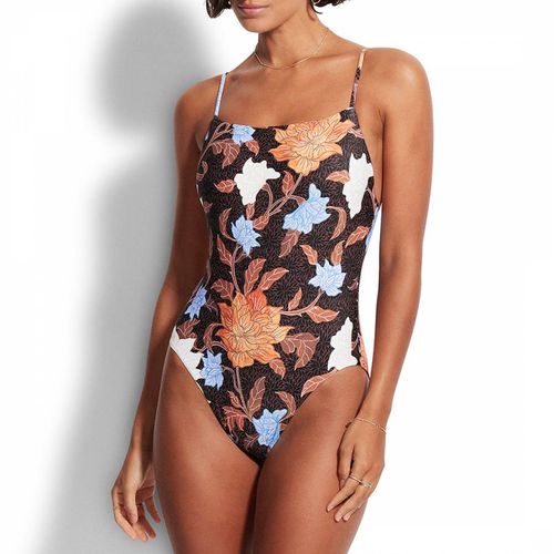 Black Square Neck Swimsuit - Seafolly - Modalova