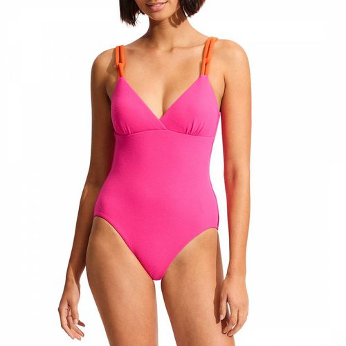 Fuchsia Rose Wrap Front One Piece - Seafolly - Modalova