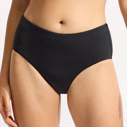 Black Wide Side Retro Bikini Bottom - Seafolly - Modalova