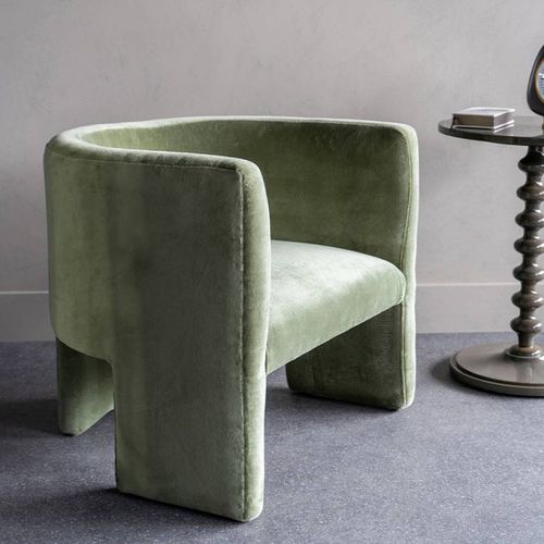 Tri-Leg Chair in Green Velvet - The Libra Company - Modalova