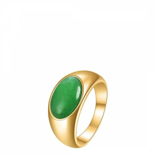 K Oval Green Jade Gemstone Ring - Stephen Oliver - Modalova