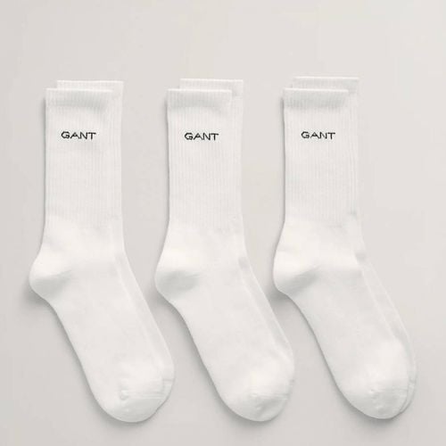 White 3 Pack Cotton Socks - Gant - Modalova