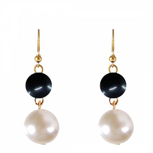 K Double Black & White Pearl Earrings - Liv Oliver - Modalova