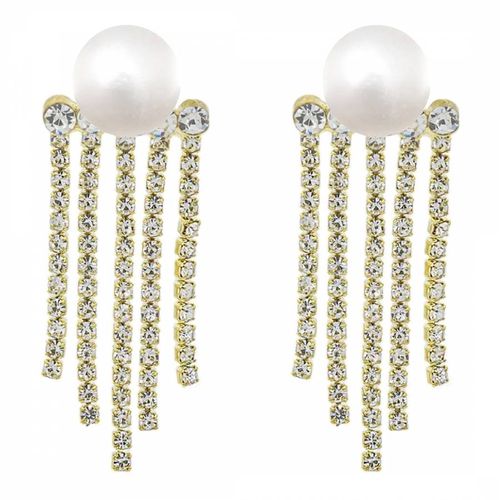 K Gold Pearl Chandelier Earrings - Liv Oliver - Modalova