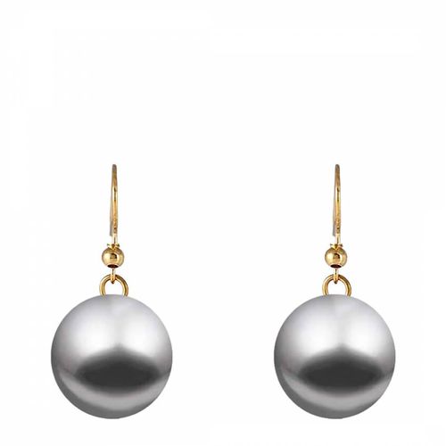 K Gold Large Pearl Drop Earrings - Liv Oliver - Modalova