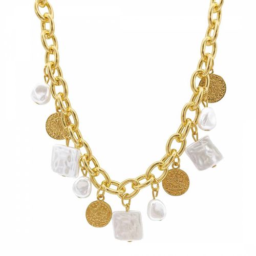 K Gold Charm Pearl Necklace - Liv Oliver - Modalova