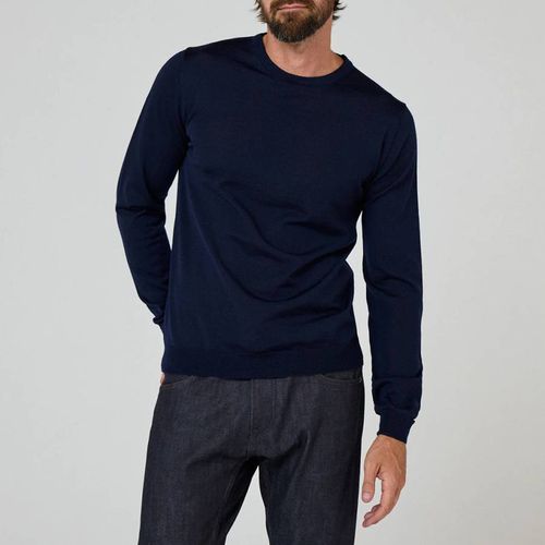 Navy Camber Merino Wool Jumper - Oliver Sweeney - Modalova