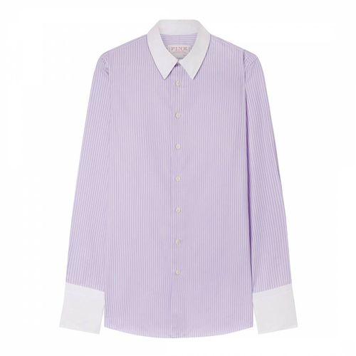 Lilac/White Double Stripe Cotton Poplin Shirt - Thomas Pink - Modalova