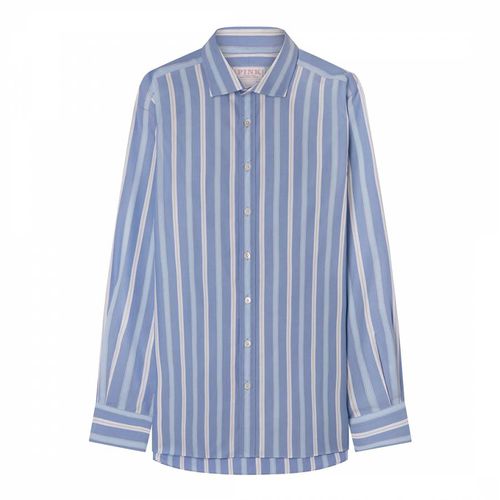 Blue Duke Cord Stripe Cotton Shirt - Thomas Pink - Modalova