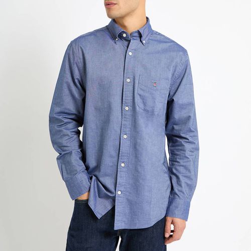 Blue Regular Fit Oxford Cotton Shirt - Gant - Modalova