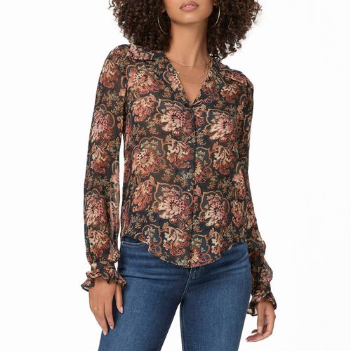 Brown Floral Silk Ellyn Shirt - Paige - Modalova