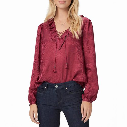 Burgundy Silk Ilara Blouse - Paige - Modalova