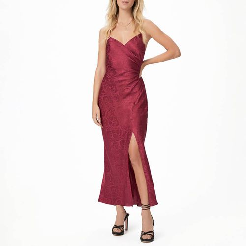 Burgundy Silk Laci Dress - Paige - Modalova