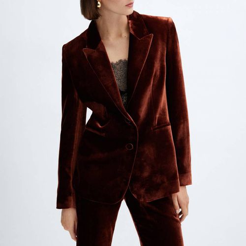 Burnt Orange Velvet Suit Blazer - Mango - Modalova