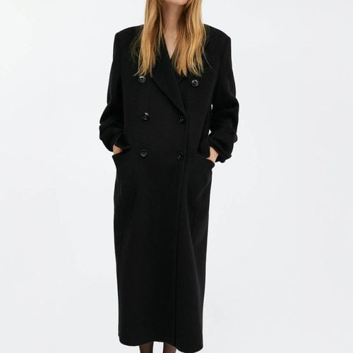 Double-Breasted Virgin Wool Coat - Mango - Modalova