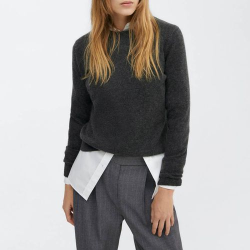 Charcoal Cashmere Crew Neck Jumper - Mango - Modalova