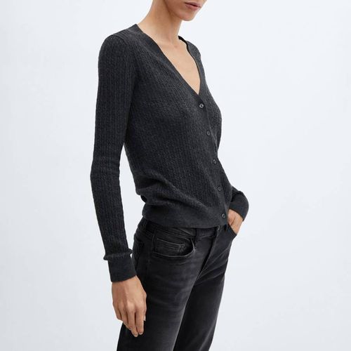 Charcoal Cashmere Wool Cardigan - Mango - Modalova