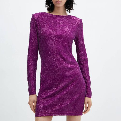 Purple Sequin Mini Dress - Mango - Modalova