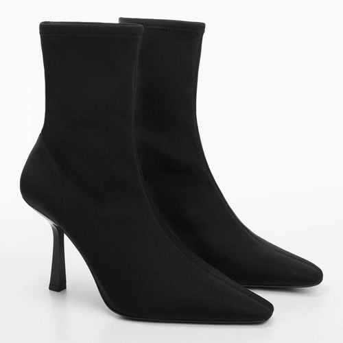 Black Pointed Heel Ankle Boot - Mango - Modalova