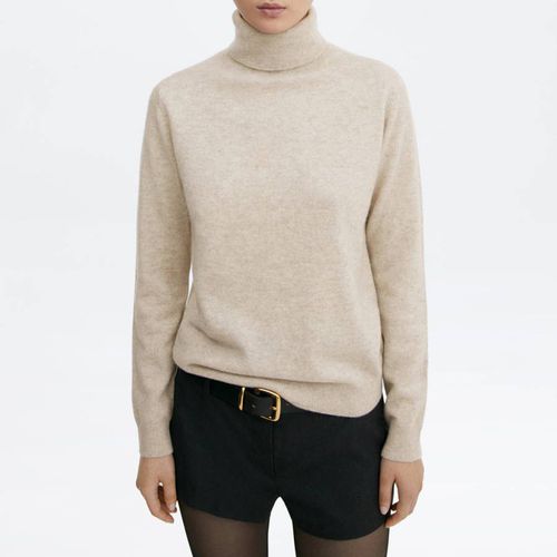 Grey Cashmere Turtleneck Jumper - Mango - Modalova