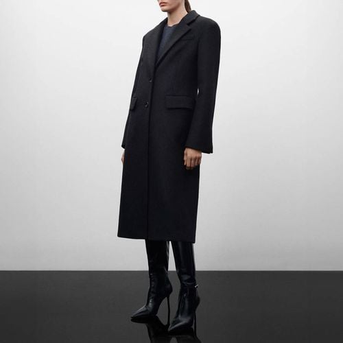 Dark Grey Tailored Wool Coat - Mango - Modalova