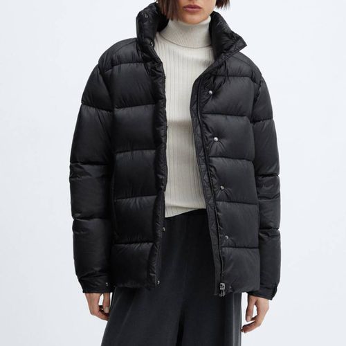 Black Water-Repellent Quilted Coat - Mango - Modalova