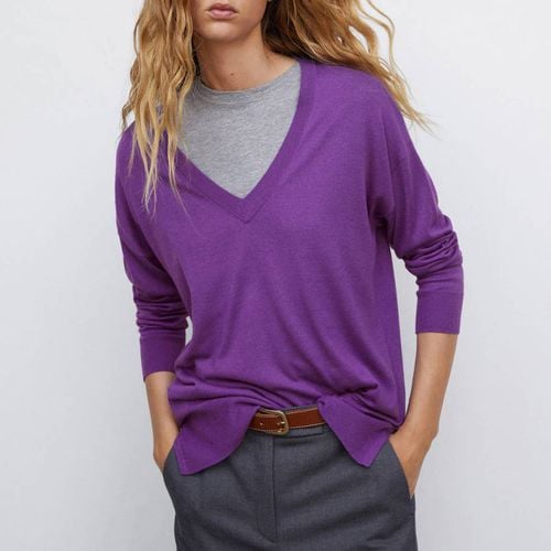 V-Neck Cashmere Blend Pullover - Mango - Modalova