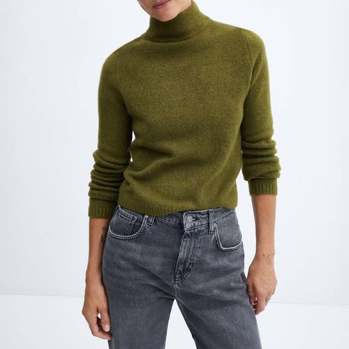 Khaki Turtleneck Knit Jumper - Mango - Modalova