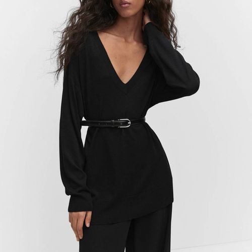 Black V-Neck Cashmere Blend Jumper - Mango - Modalova