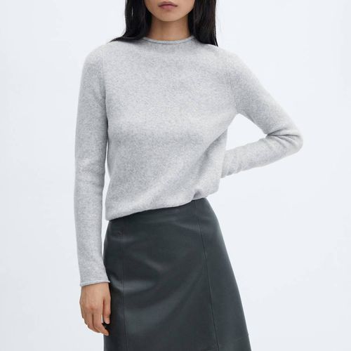 Light Grey High Collar Jumper - Mango - Modalova