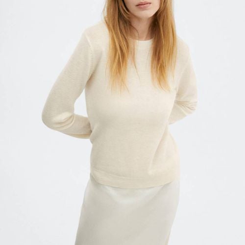 Ecru High Collar Wool Jumper - Mango - Modalova