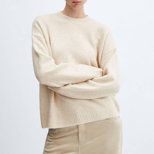 Ecru Knitted Jumper - Mango - Modalova