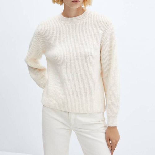 Ecru Knitted Jumper - Mango - Modalova