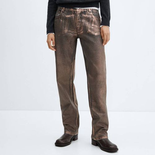 Copper Straight Foil Jeans - Mango - Modalova