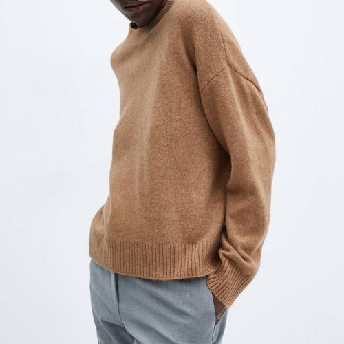 Caramel Knitted Jumper - Mango - Modalova